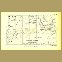Map Of Indian Ocean Showing Pumice Flow From Krakatoa, 1883