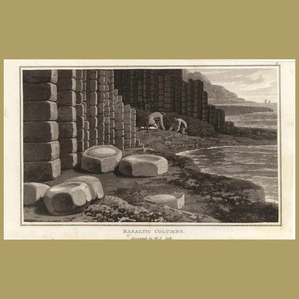 Antique print. Basaltic Columns