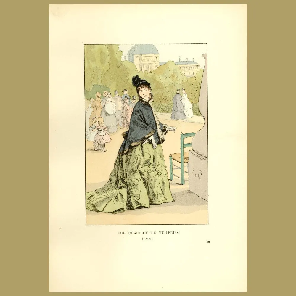 Antique print. The Square Of The Tuileries