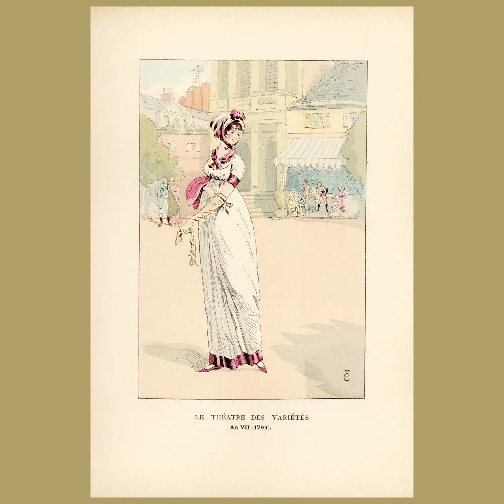 Antique print. The Theatre Des Varietes