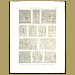 Bas relief designs from inside the apartment of the zodiac and temples