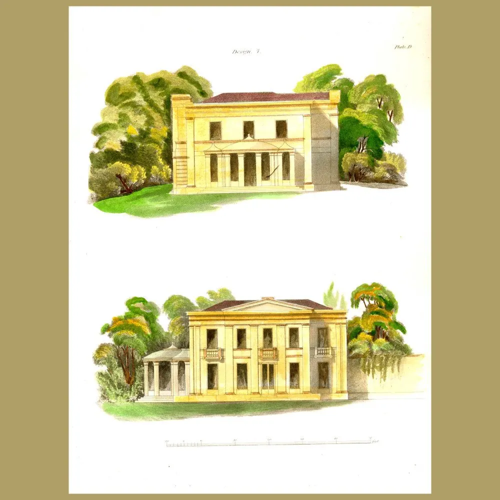 Antique print. Grecian lodge
